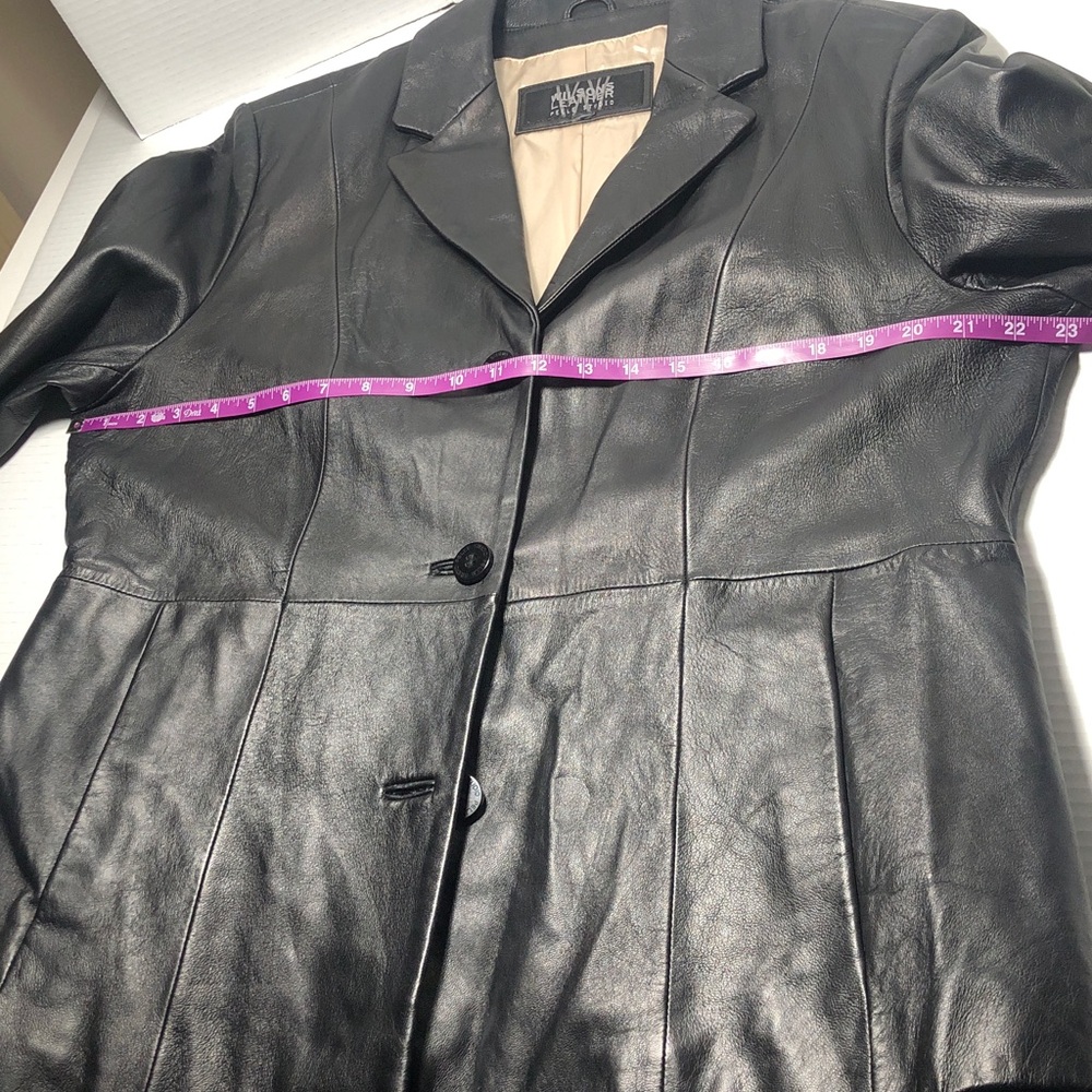 Wilson Leather Pelle Studio Black Leather Lined Jacket Blazer Women’s Size XL - Picture 11 of 12